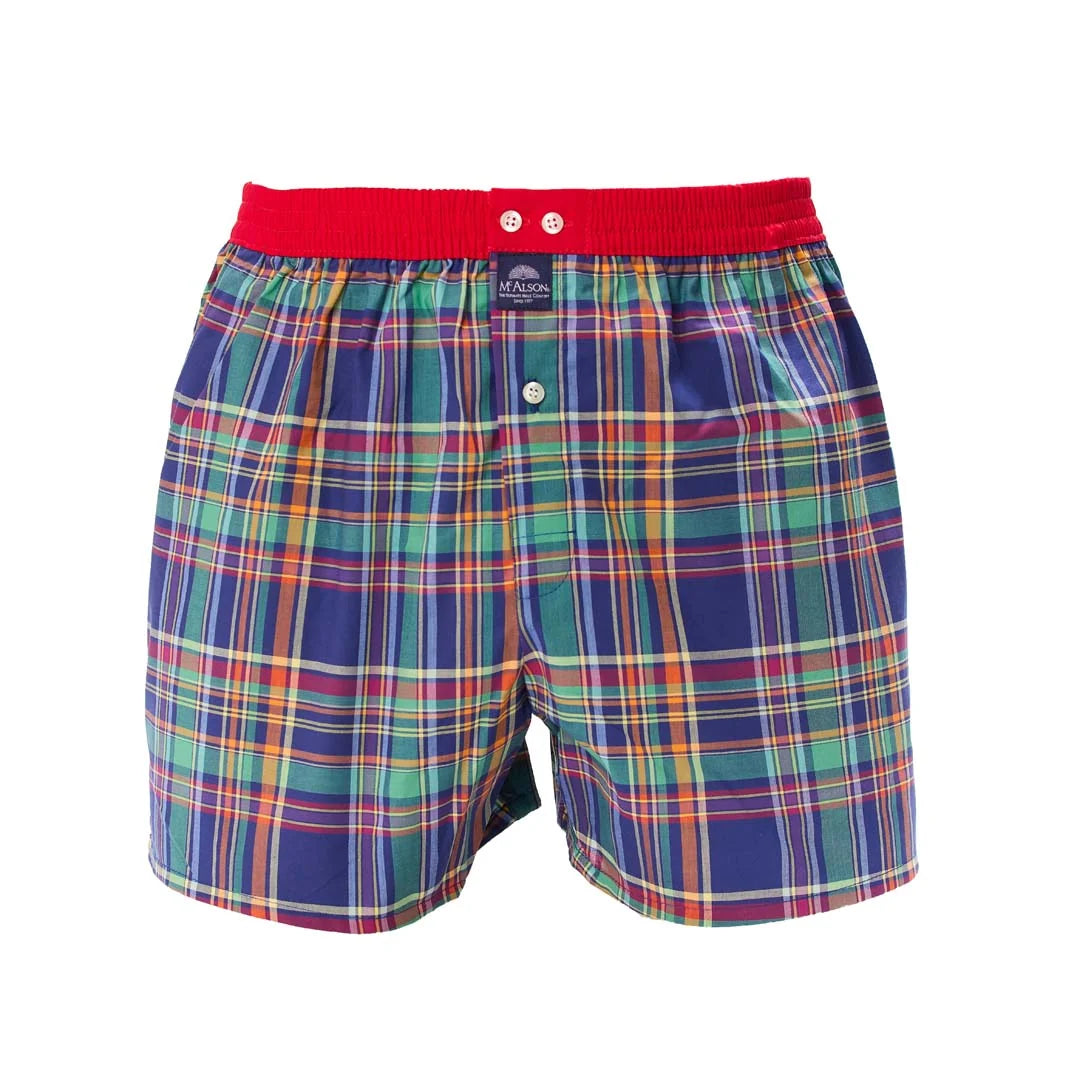 McAlson Boxer Madras Verde/Rosso