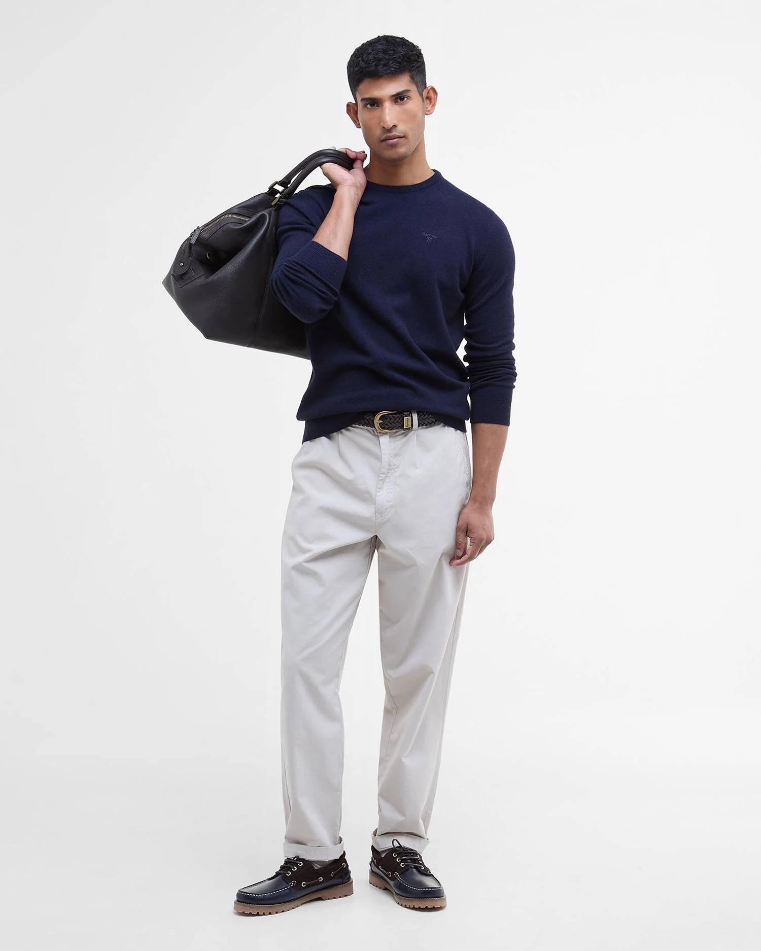 Barbour Essential Wool Crew Neck Navy