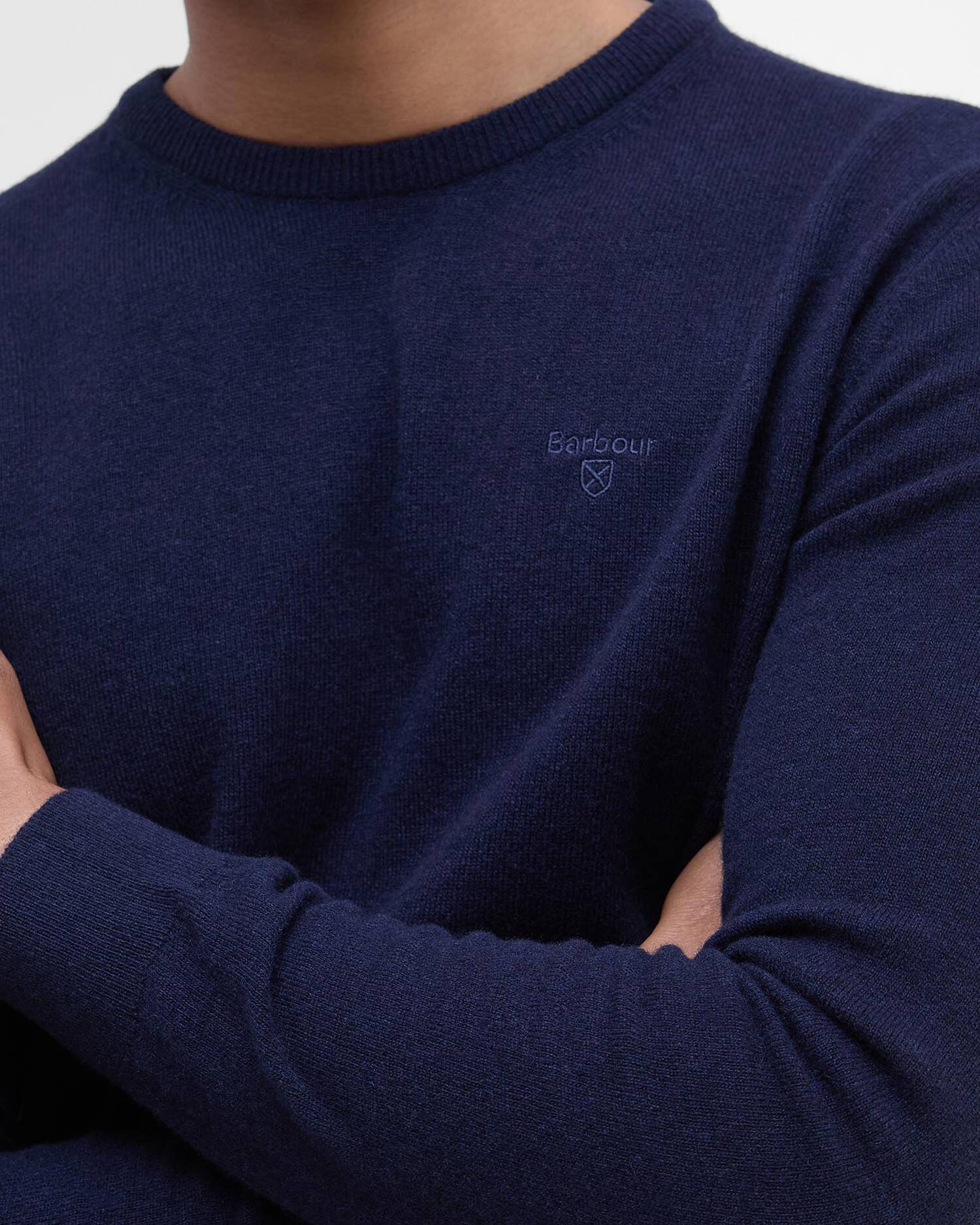 Barbour Essential Wool Crew Neck Navy