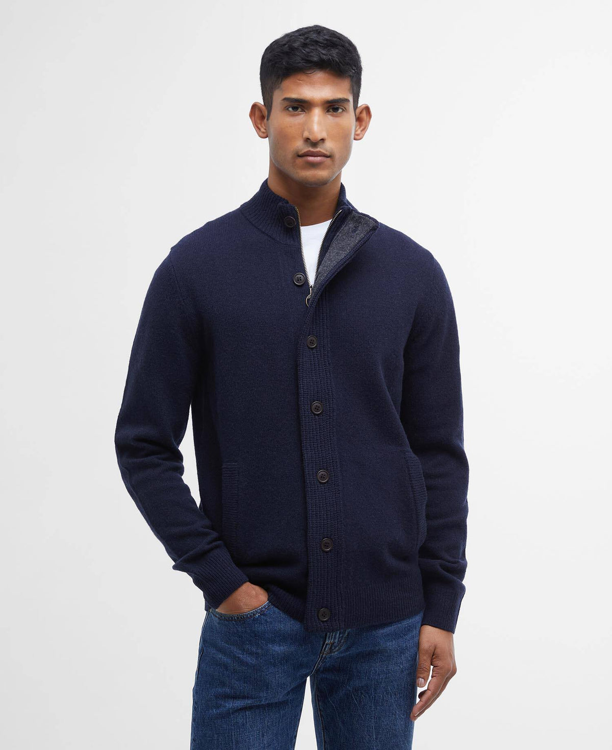 Barbour Essential Patch Zip Navy