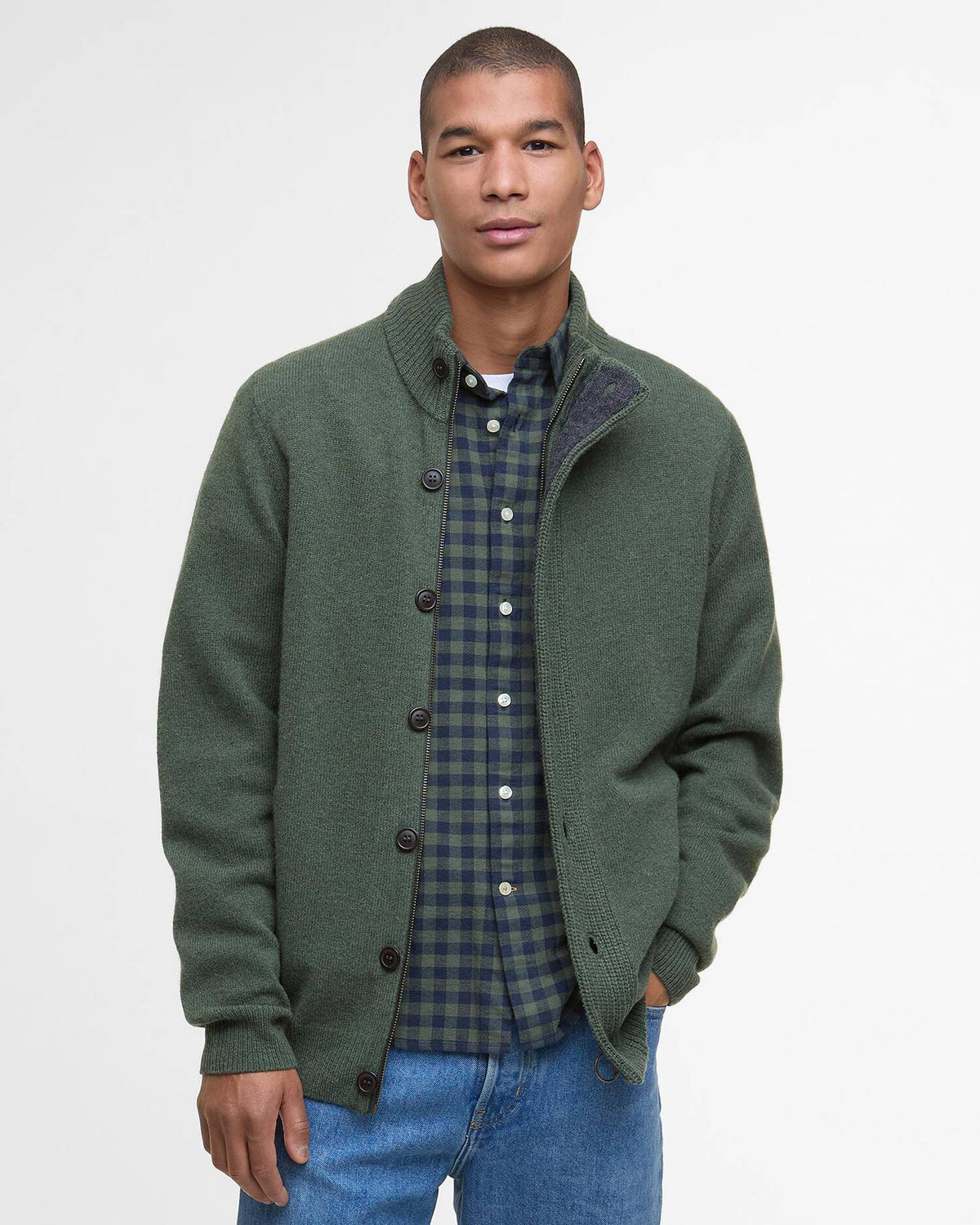 Barbour Essential Patch Zip Olive