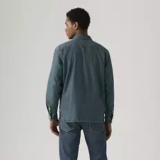 Levi's Jackson Worker Chopper Shirt Dark Wash Blu