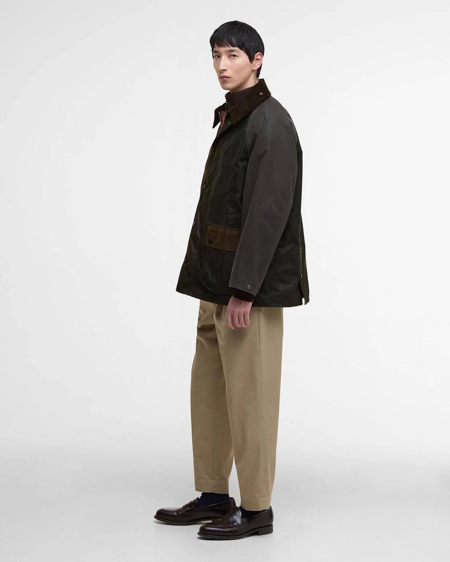 Barbour Patchwork Oversize Bedale Wax Jacket Sage Multi