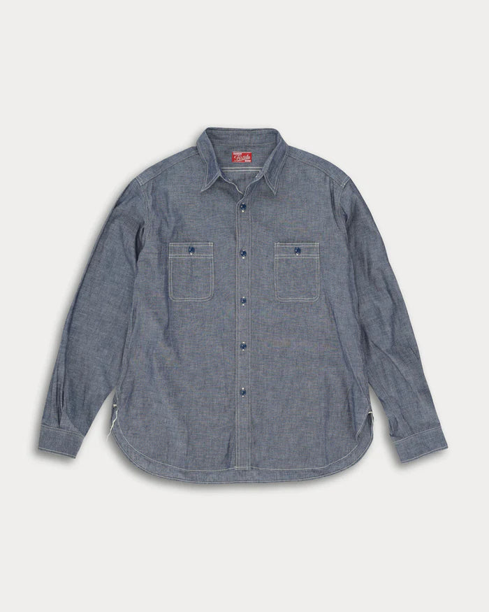 Fortela Otero Camicia Chambray Indigo Rinse D368