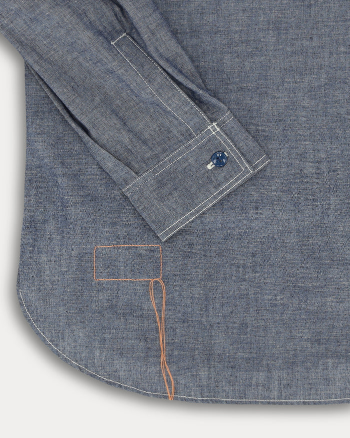 Fortela Otero Camicia Chambray Indigo Rinse D368