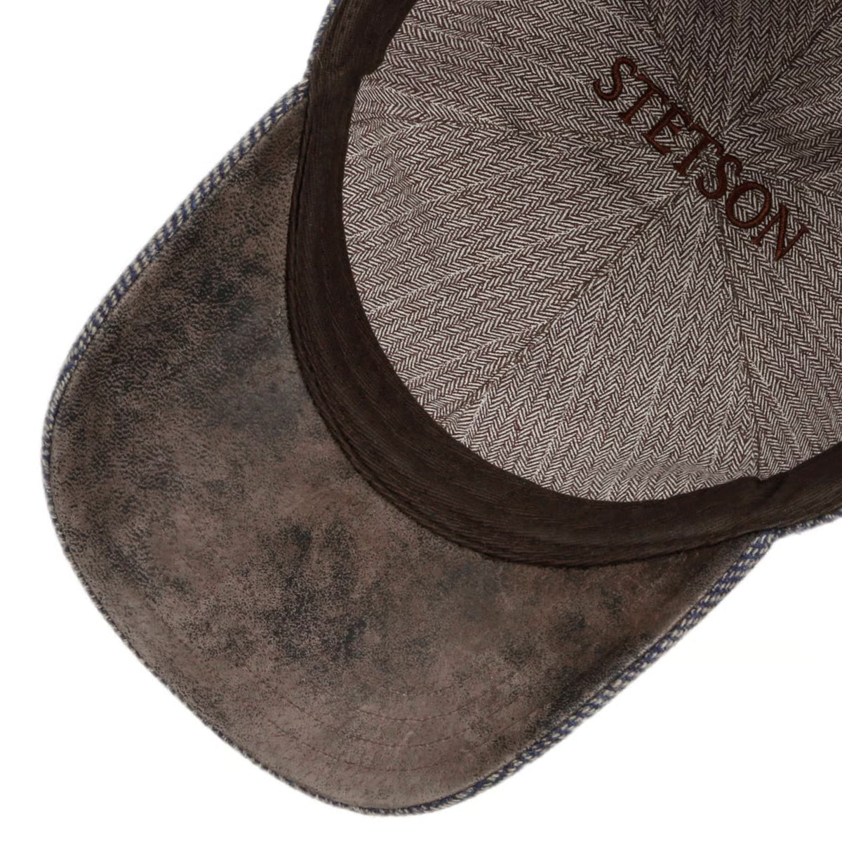 Stetson Baseball Cap Wool Herringbone Beige/Blu