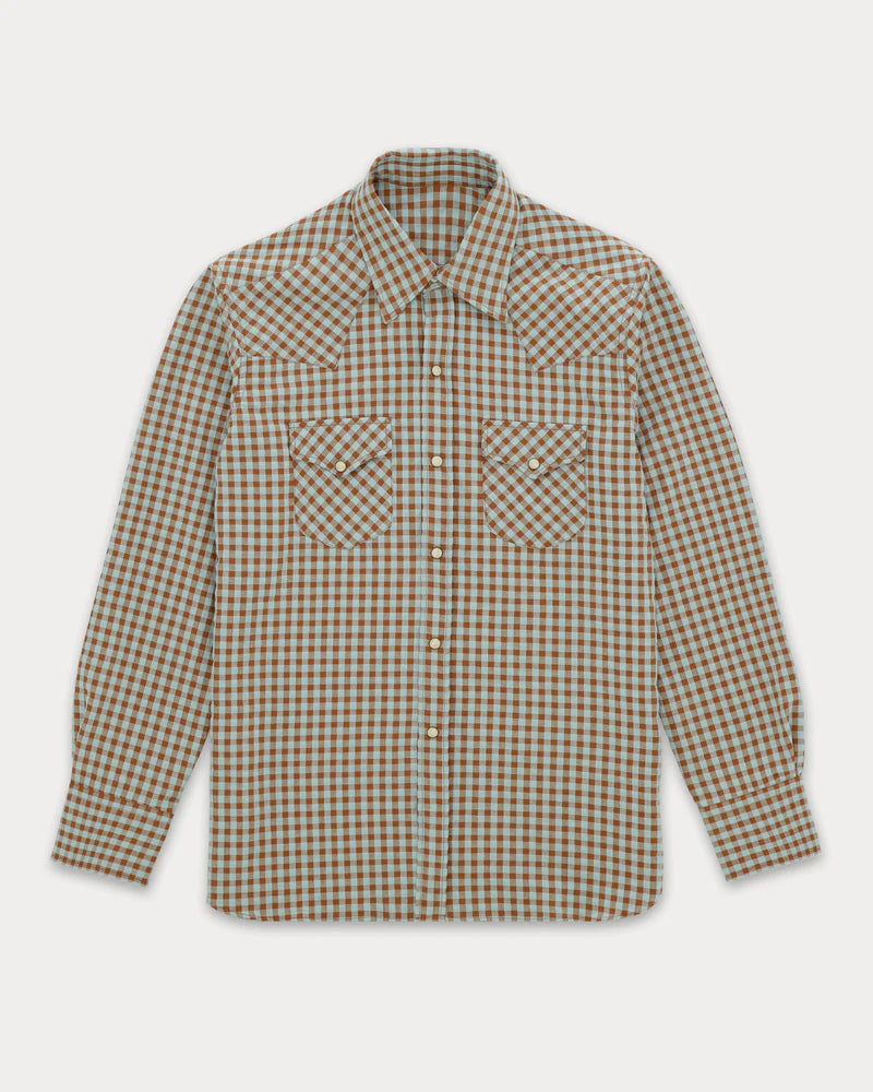 Fortela Camicia Texana Seersucker Acquamarine