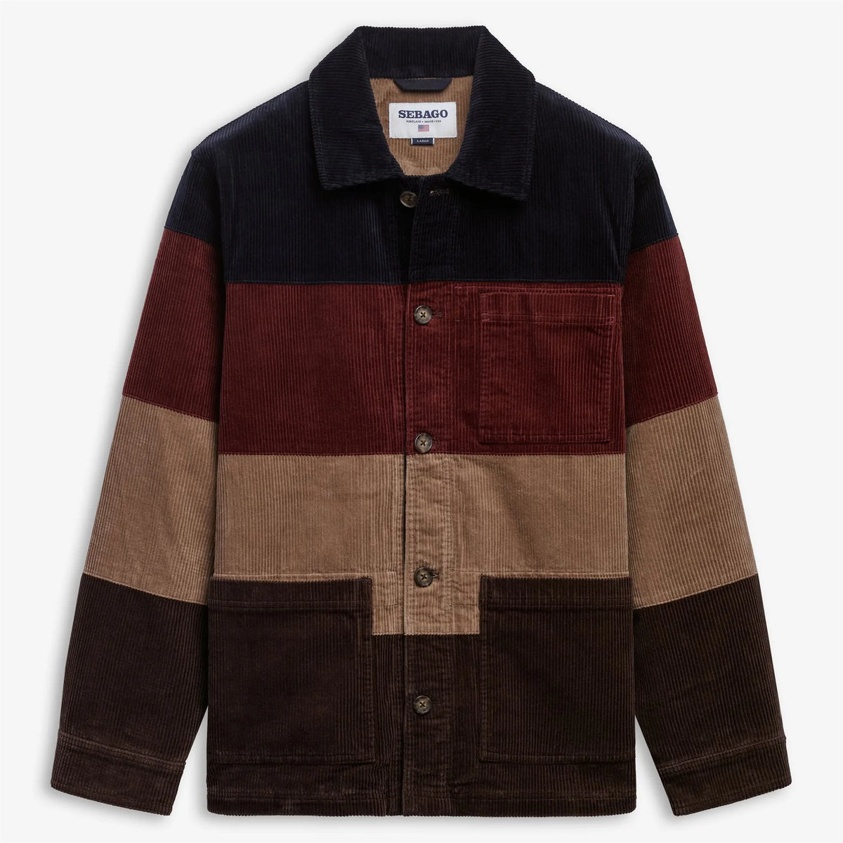 Sebago Dorr Corduroy Stripes Blue/Reddish/Brown