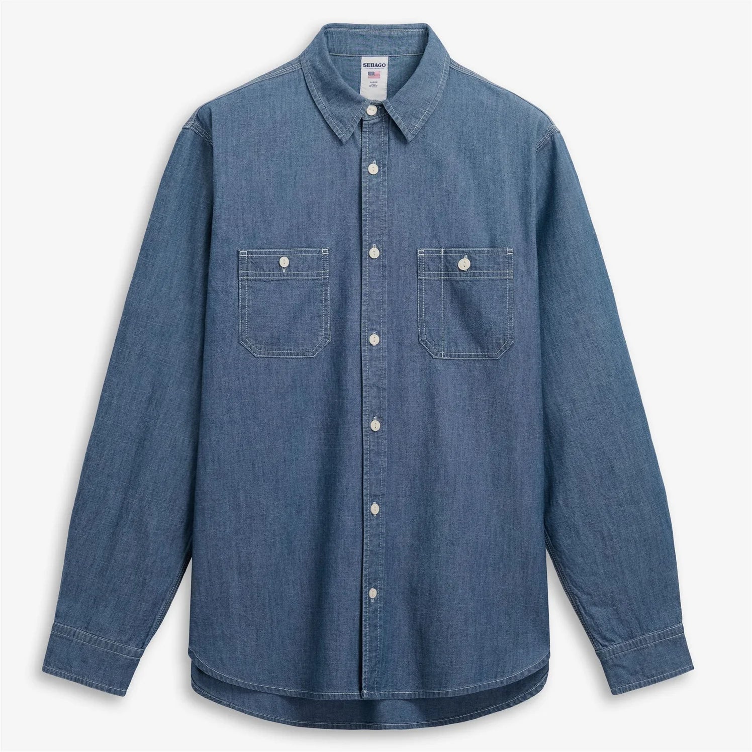 Sebago Camicia Sheetbend Chambray Blue Indigo