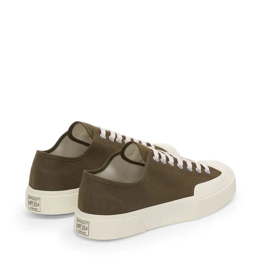 Superga Artifact 2432 Works Low Cut Cotton Canvas Green Dk Olive/Off White