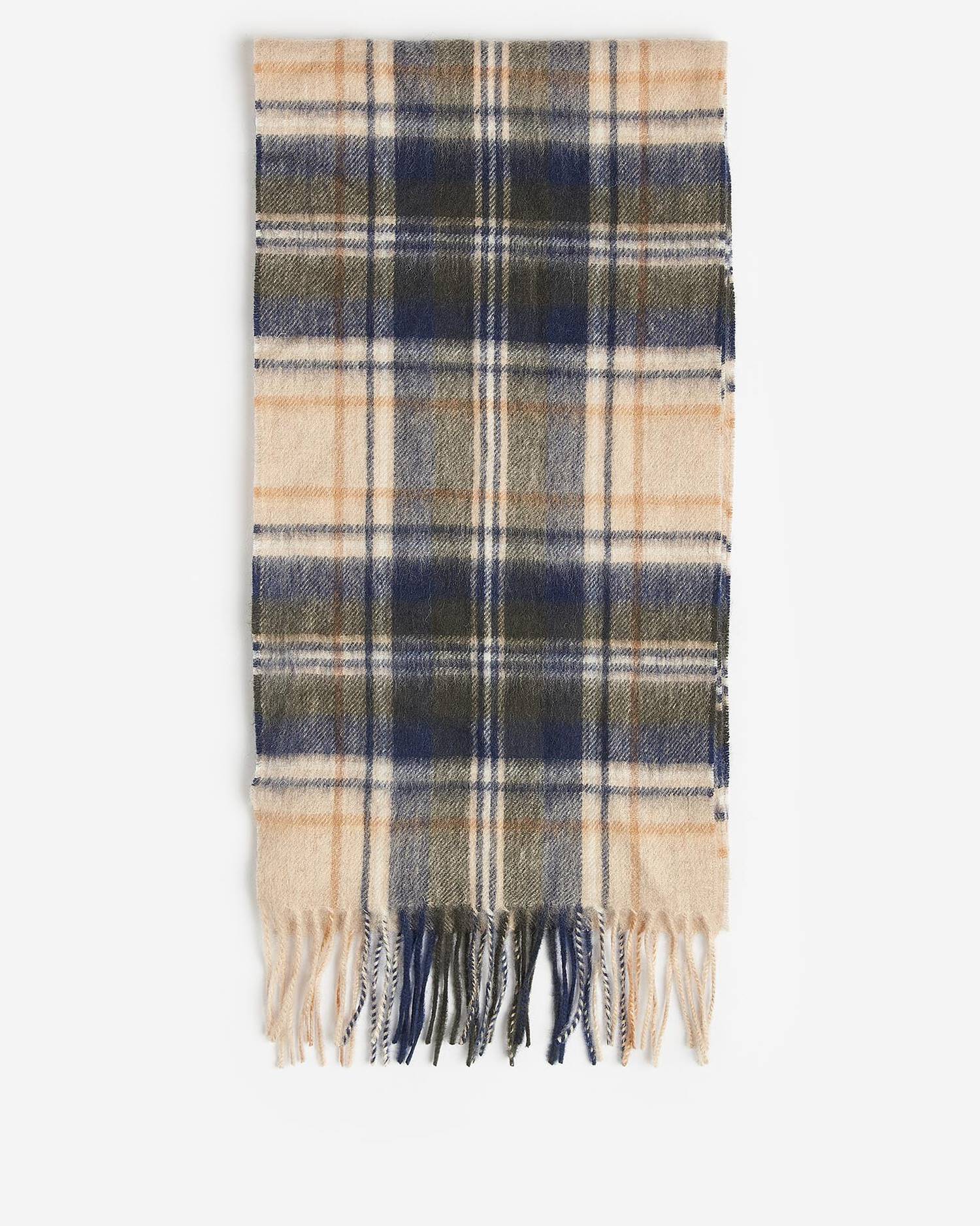 Barbour New Check Tartan Scarf Sand Beige
