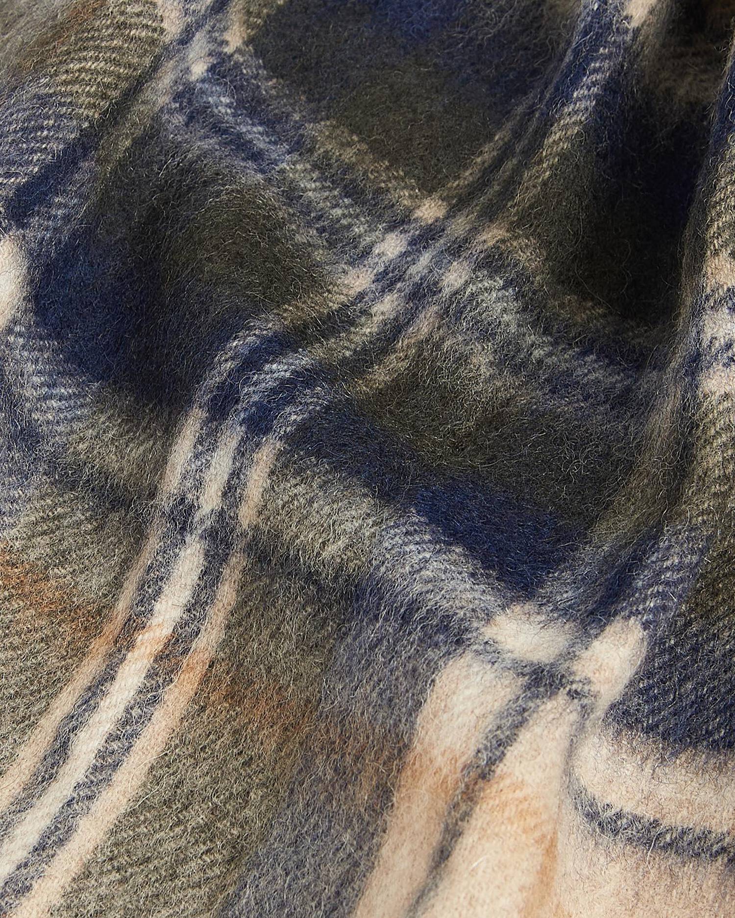 Barbour New Check Tartan Scarf Sand Beige