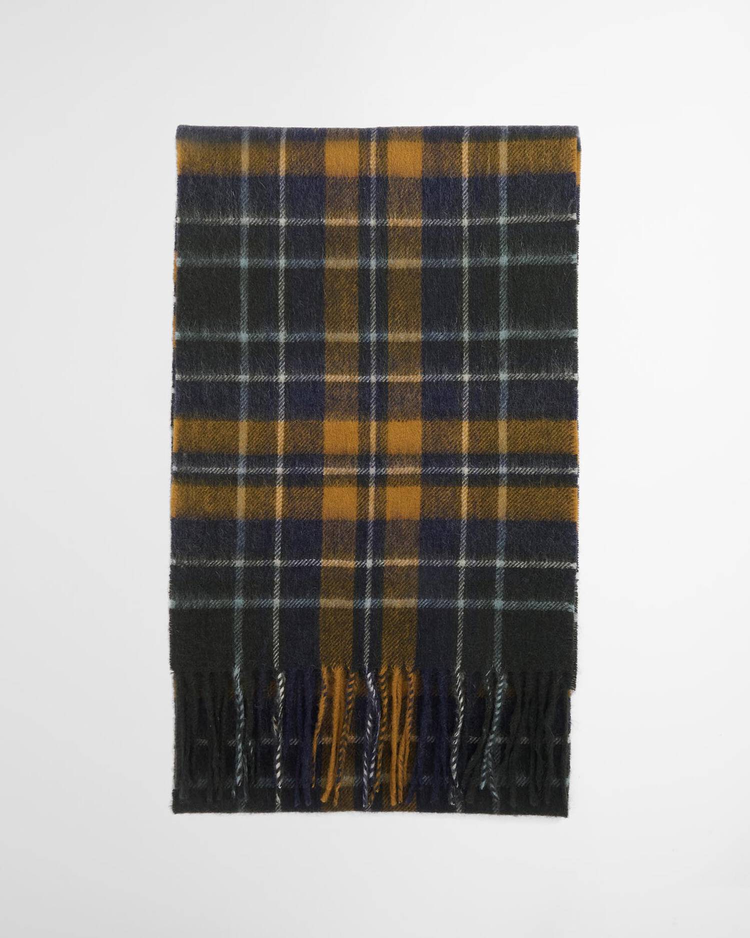 Barbour New Check Tartan Scarf Forest/bronze