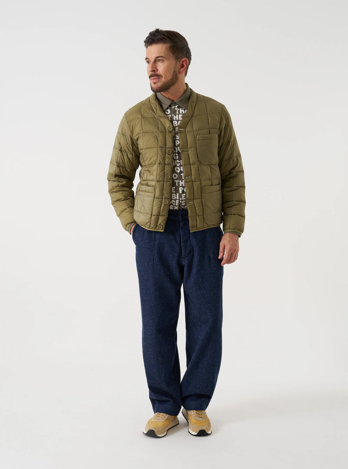 Taion x Universal Works Down Cardigan Olive