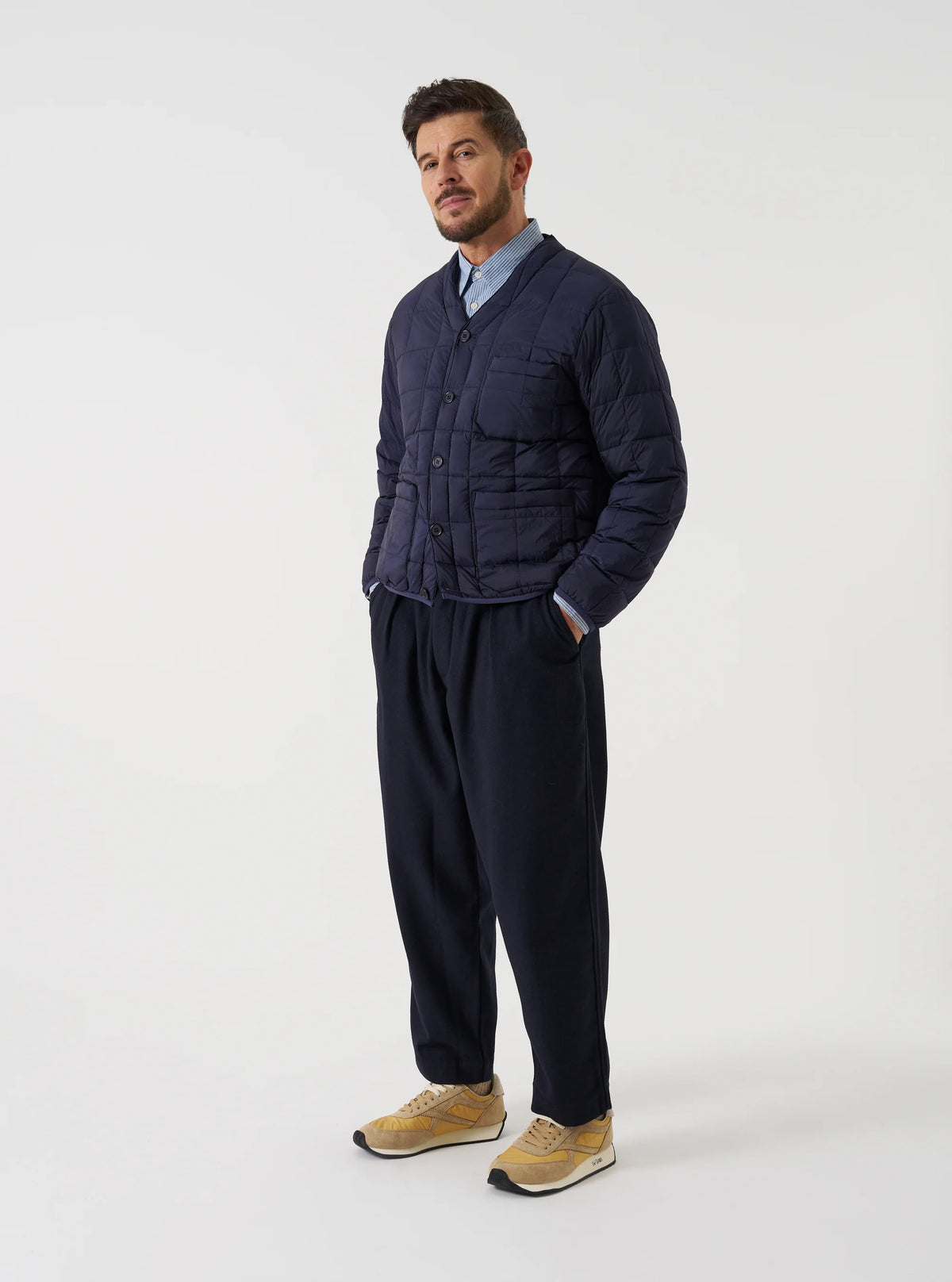 Taion x Universal Works Down Cardigan Navy
