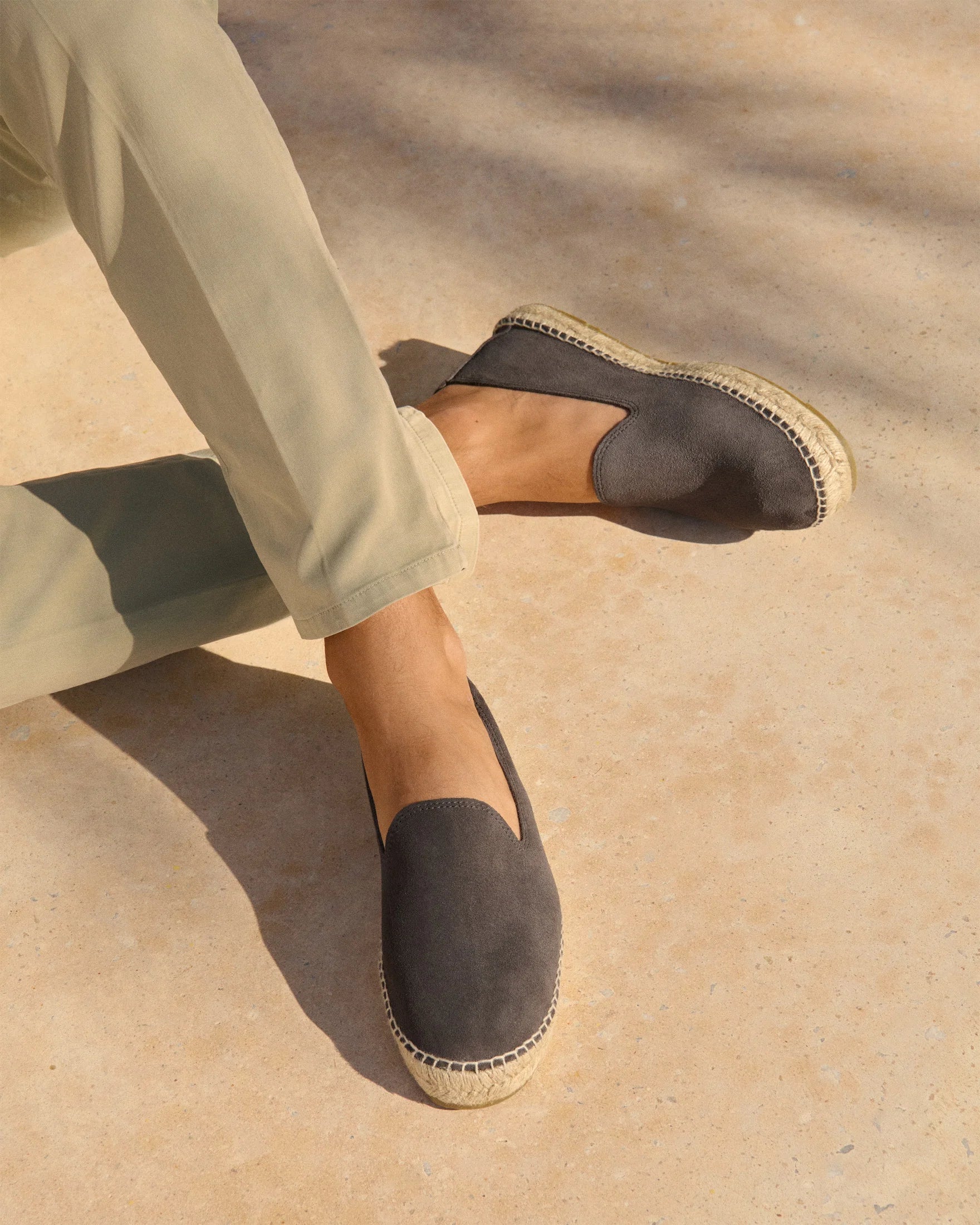 Manebì Suede Espadrillas Hamptons Carbon Grey