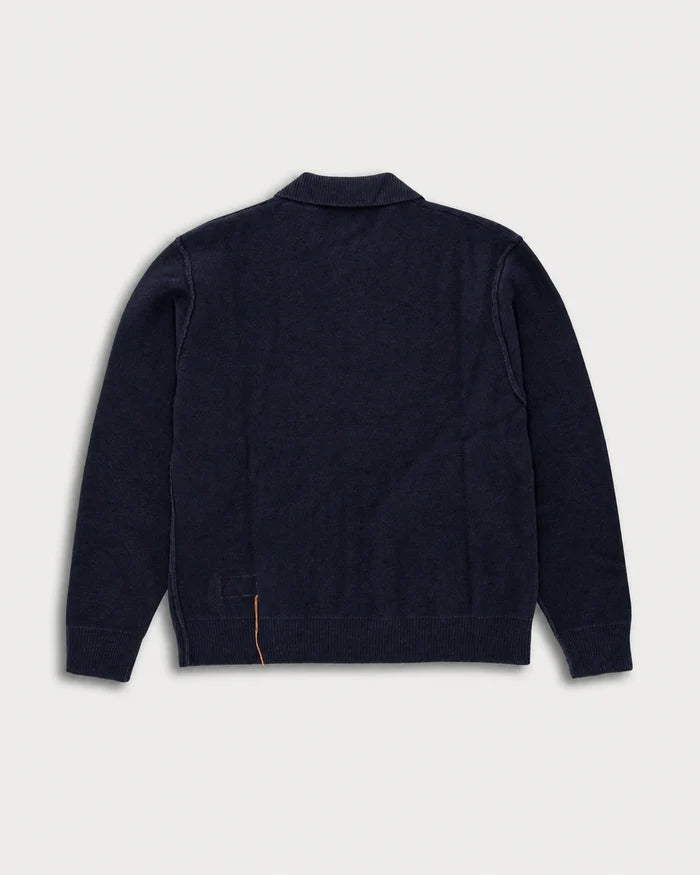 Fortela Yale Wool Half Zip Navy