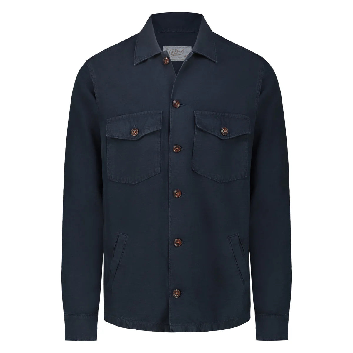 Blker Camicia Over Lino/Cotone Acadia Navy