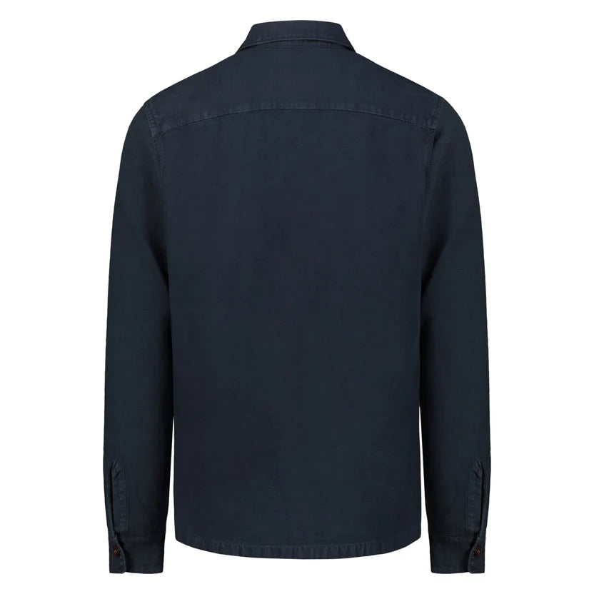 Blker Camicia Over Lino/Cotone Acadia Navy